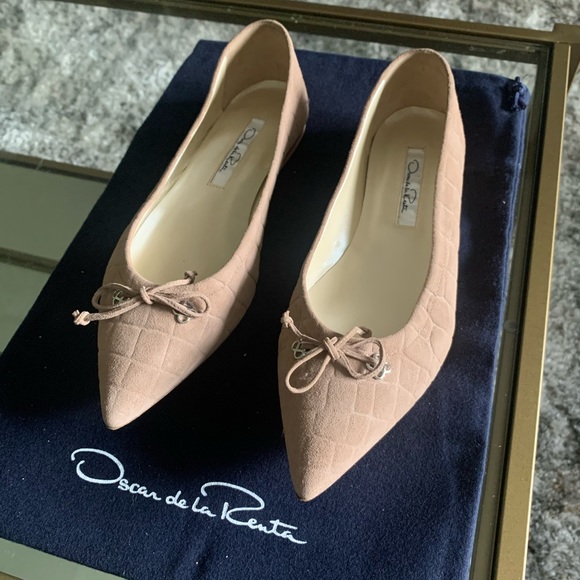 Oscar de la Renta Aiden Suede Flats - Picture 1 of 6